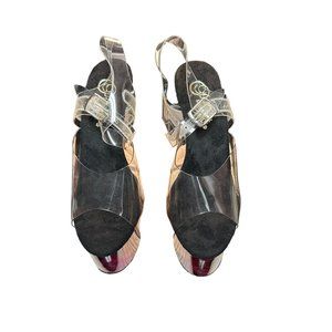 Pleaser Platform Heels - Adore 708 Fuchsia Snake Print  - Size 6